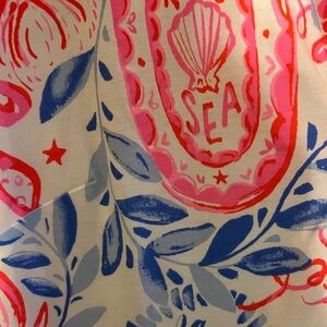 Lilly Pulitzer Pink and Blue Logo Tee Dress. Very Lightweight